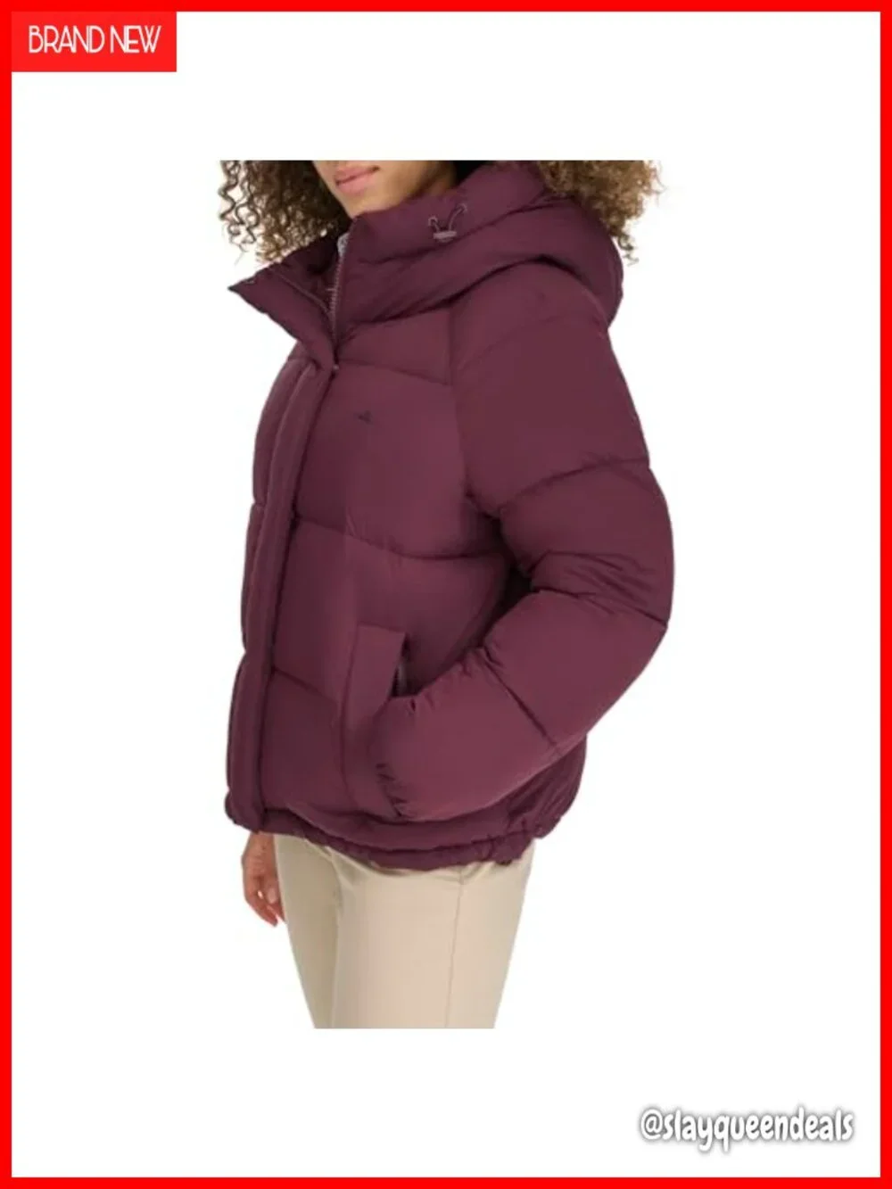Women's Water Resistant Quilted Bubble Puffer Jacket With Hood